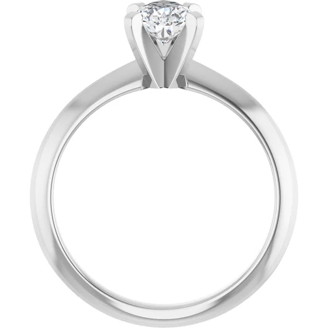 14K White Gold 0.70 CTW Pear Solitaire Diamond Engagement Ring-diamondnetjewellery