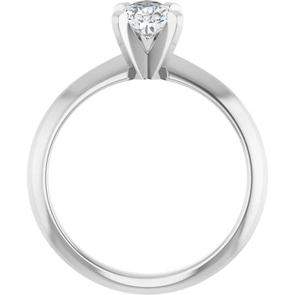 14K White Gold 0.70 CTW Pear Solitaire Diamond Engagement Ring-diamondnetjewellery