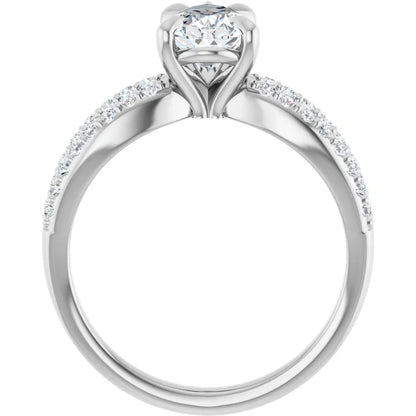 14K White Gold 1.82 CTW Pear Split Shank Diamond Engagement Ring-diamondnetjewellery
