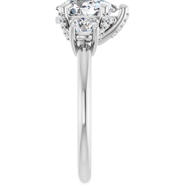 14K White Gold 1.78 CTW Pear Three-Stone Diamond Engagement Ring-diamondnetjewellery