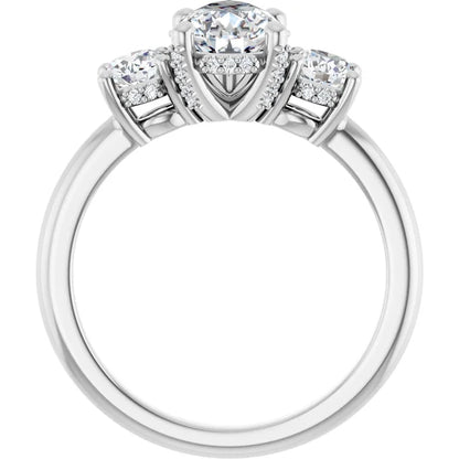 14K White Gold 1.78 CTW Pear Three-Stone Diamond Engagement Ring-diamondnetjewellery