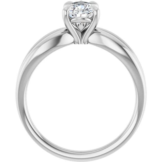 14K White Gold 1.00 CTW Pear Twisted Shank Diamond Engagement Ring-diamondnetjewellery
