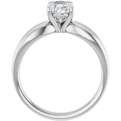 14K White Gold 1.00 CTW Pear Twisted Shank Diamond Engagement Ring-diamondnetjewellery