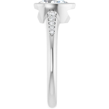 14K White Gold 0.81 CTW Pear Bezel-Set Solitaire Lab Grown Diamond Engagement Ring