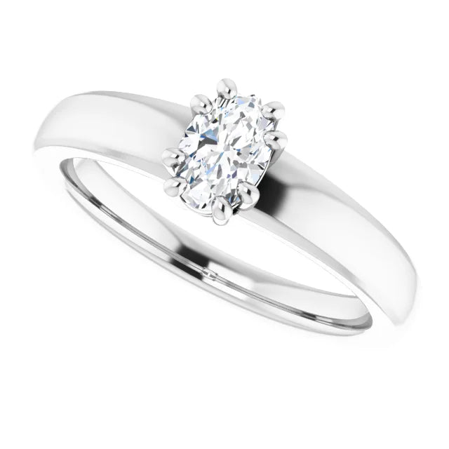 14K White Gold 0.85 CTW Oval Split-Prong Solitaire Lab Grown Diamond Engagement Ring