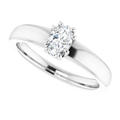 14K White Gold 0.85 CTW Oval Split-Prong Solitaire Lab Grown Diamond Engagement Ring