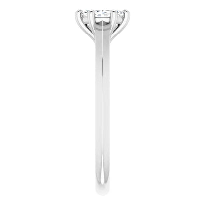 14K White Gold 0.88 CTW Marquise Claw-Prong Solitaire Lab Grown Diamond Engagement Ring