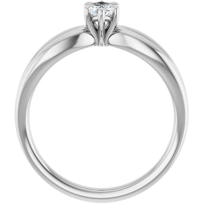 14K White Gold 0.88 CTW Marquise Claw-Prong Solitaire Lab Grown Diamond Engagement Ring