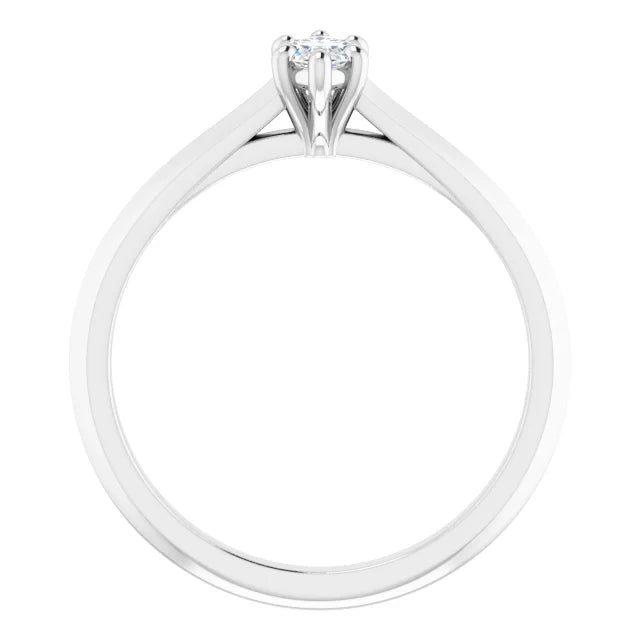 14K White Gold 0.88 CTW Marquise Claw-Prong Solitaire Lab Grown Diamond Engagement Ring
