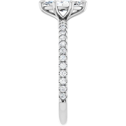 14K White Gold 1.30 CTW Marquise Claw-Prong Lab Grown Diamond Engagement Ring