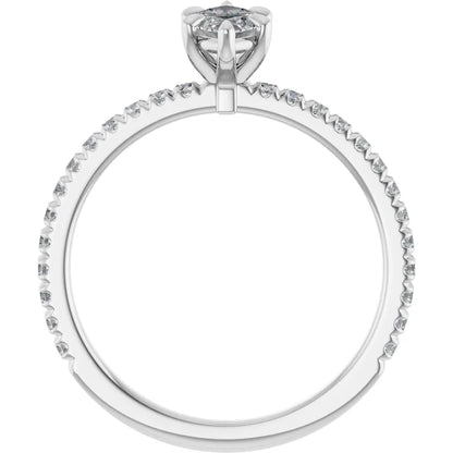 14K White Gold 1.30 CTW Marquise Claw-Prong Lab Grown Diamond Engagement Ring