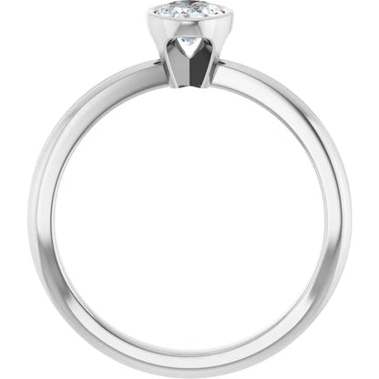 14K White Gold 1.32 CTW Oval Bezel-Set Solitaire Lab Grown Diamond Engagement Ring