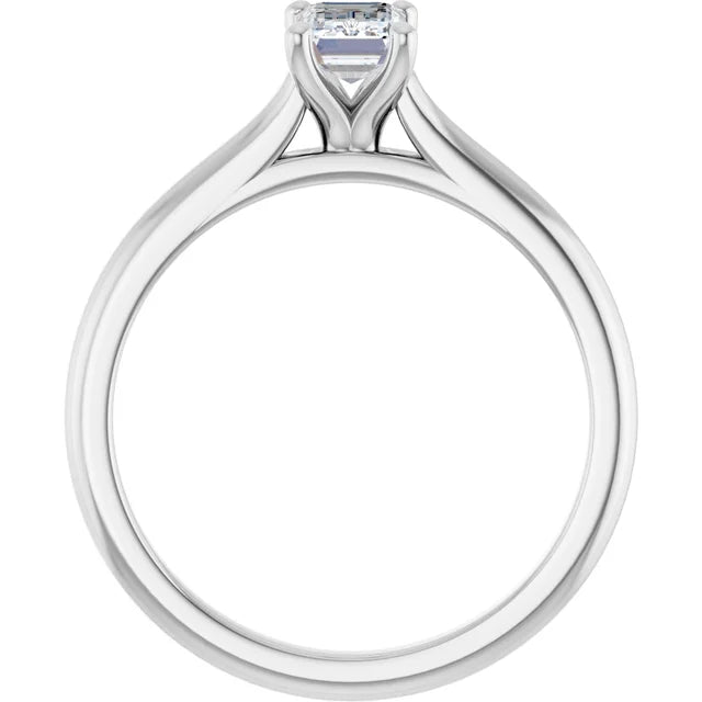 14K White Gold 1.54 CTW Emerald Accented Lab Grown Diamond Engagement Ring