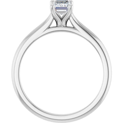 14K White Gold 1.54 CTW Emerald Accented Lab Grown Diamond Engagement Ring