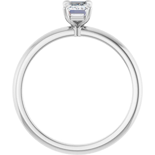14K White Gold 1.55 CTW Emerald Solitaire Lab Grown Diamond Engagement Ring