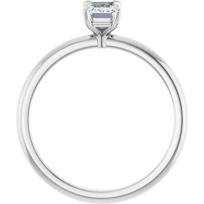 14K White Gold 1.55 CTW Emerald Solitaire Lab Grown Diamond Engagement Ring