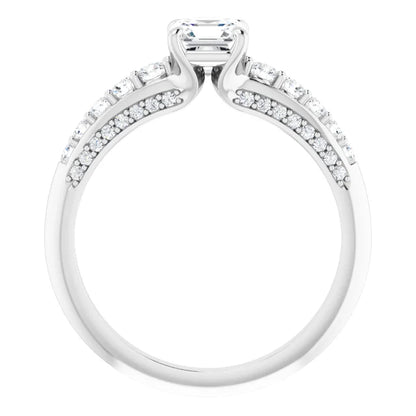 14K White Gold 1.72 CTW Asscher Accented Lab Grown Diamond Engagement Ring