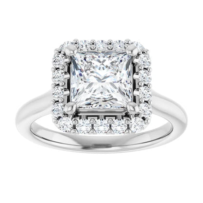 14K White Gold 1.93 CTW Princess Halo Lab Grown Diamond Engagement Ring