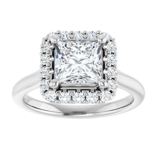 14K White Gold 1.93 CTW Princess Halo Lab Grown Diamond Engagement Ring