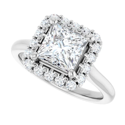 14K White Gold 1.93 CTW Princess Halo Lab Grown Diamond Engagement Ring