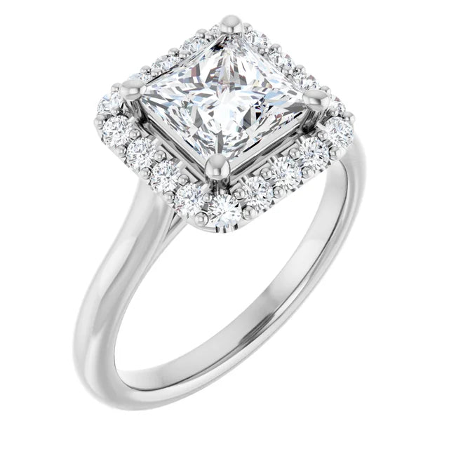 14K White Gold 1.93 CTW Princess Halo Lab Grown Diamond Engagement Ring