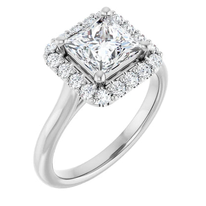14K White Gold 1.93 CTW Princess Halo Lab Grown Diamond Engagement Ring