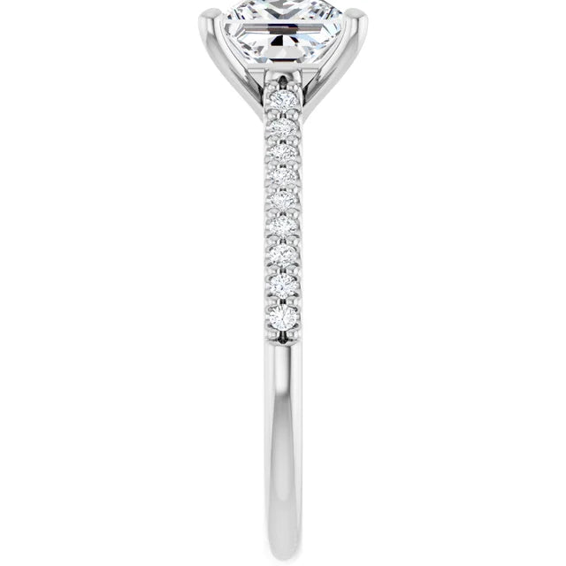 14K White Gold 1.97 CTW Princess Accented Lab Grown Diamond Engagement Ring