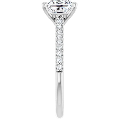 14K White Gold 1.97 CTW Princess Accented Lab Grown Diamond Engagement Ring