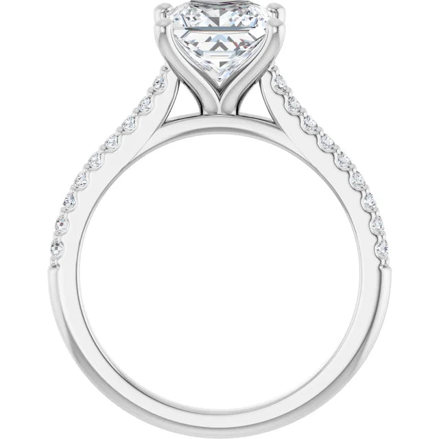 14K White Gold 1.97 CTW Princess Accented Lab Grown Diamond Engagement Ring