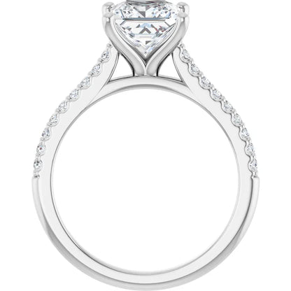 14K White Gold 1.97 CTW Princess Accented Lab Grown Diamond Engagement Ring