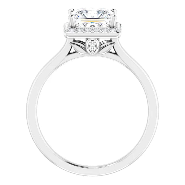 14K White Gold 2.00 CTW Princess Halo Lab Grown Diamond Engagement Ring