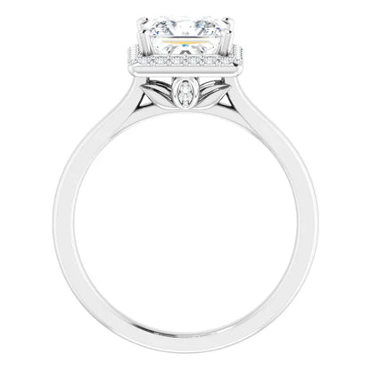 14K White Gold 2.00 CTW Princess Halo Lab Grown Diamond Engagement Ring