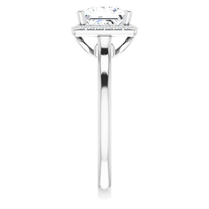 14K White Gold 2.00 CTW Princess Halo Lab Grown Diamond Engagement Ring