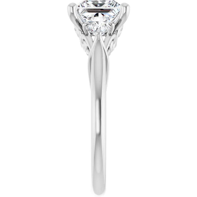 14K White Gold 2.03 CTW Princess Accented Lab Grown Diamond Engagement Ring