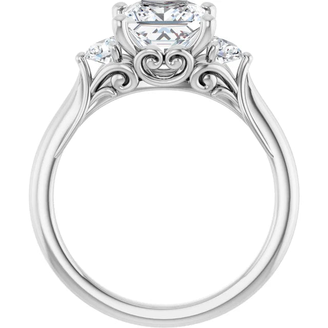 14K White Gold 2.03 CTW Princess Accented Lab Grown Diamond Engagement Ring