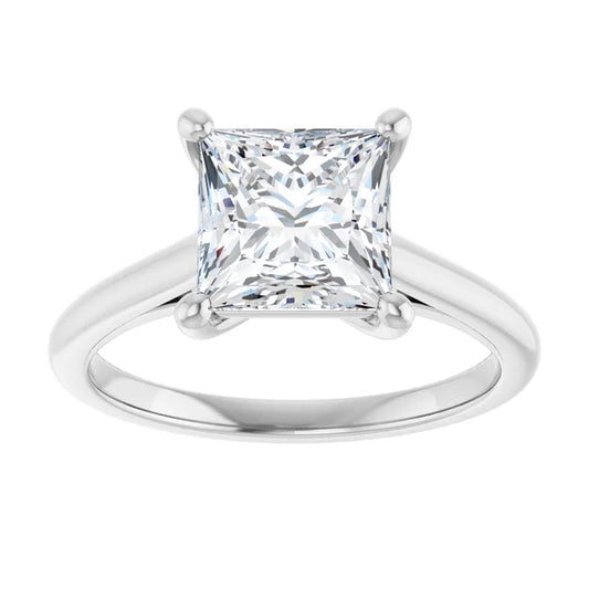 14K White Gold 2.59 CTW Cushion Accented Infinity-Inspired Lab Grown Diamond Engagement Ring