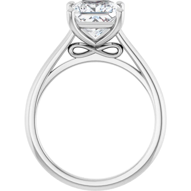 14K White Gold 2.59 CTW Cushion Accented Infinity-Inspired Lab Grown Diamond Engagement Ring