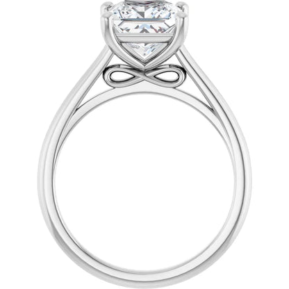 14K White Gold 2.59 CTW Cushion Accented Infinity-Inspired Lab Grown Diamond Engagement Ring
