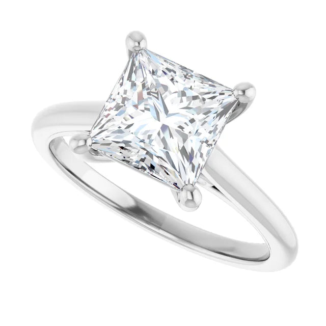 14K White Gold 2.59 CTW Cushion Accented Infinity-Inspired Lab Grown Diamond Engagement Ring