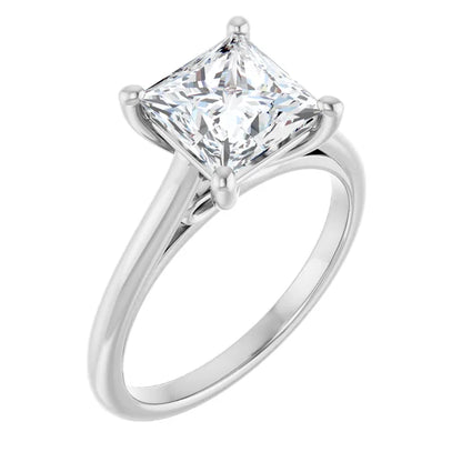 14K White Gold 2.59 CTW Cushion Accented Infinity-Inspired Lab Grown Diamond Engagement Ring