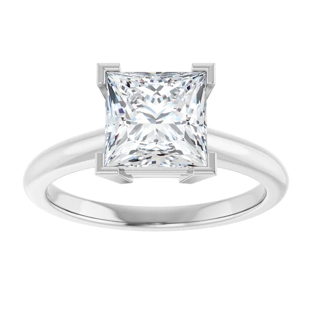 14K White Gold 2.80 CTW Cushion V-End Prong Lab Grown Diamond Engagement Ring