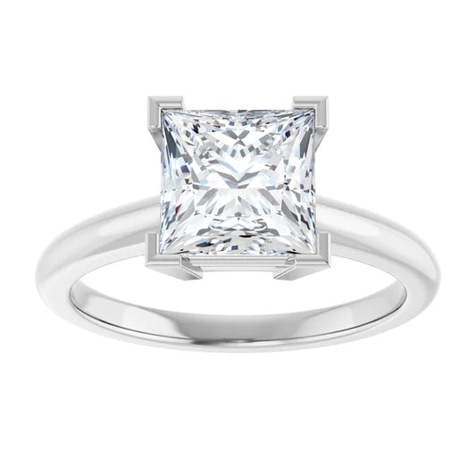 14K White Gold 2.80 CTW Cushion V-End Prong Lab Grown Diamond Engagement Ring