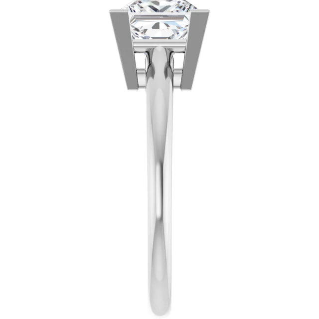 14K White Gold 2.80 CTW Cushion V-End Prong Lab Grown Diamond Engagement Ring