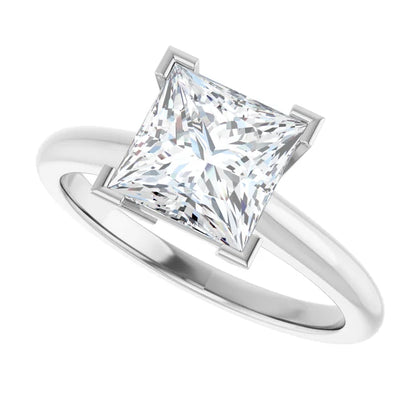 14K White Gold 2.80 CTW Cushion V-End Prong Lab Grown Diamond Engagement Ring