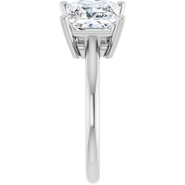 14K White Gold 3.40 CTW Cushion Two-Stone Lab Grown Diamond Engagement Ring