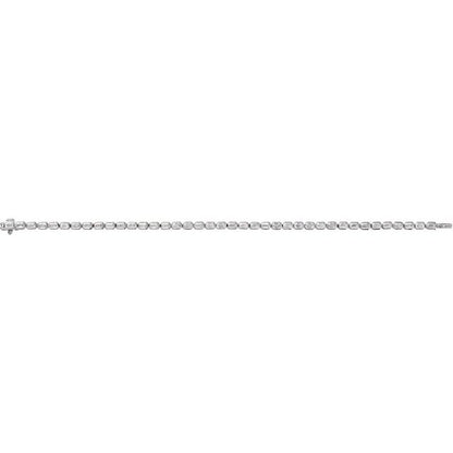 14K White Gold 6.25 CTW Emerald Cut Bezel Lab Grown Diamond Line Bracelet