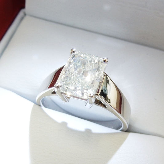 14K White Gold 2.02 CTW Radiant Cut Solitaire Engagement Ring
