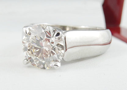 18K White Gold 2.05 CTW  Round Diamond Solitaire Engagement Ring