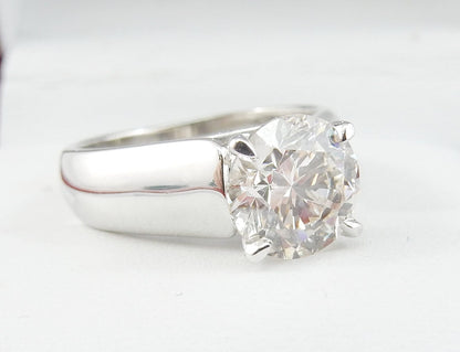 18K White Gold 2.05 CTW  Round Diamond Solitaire Engagement Ring