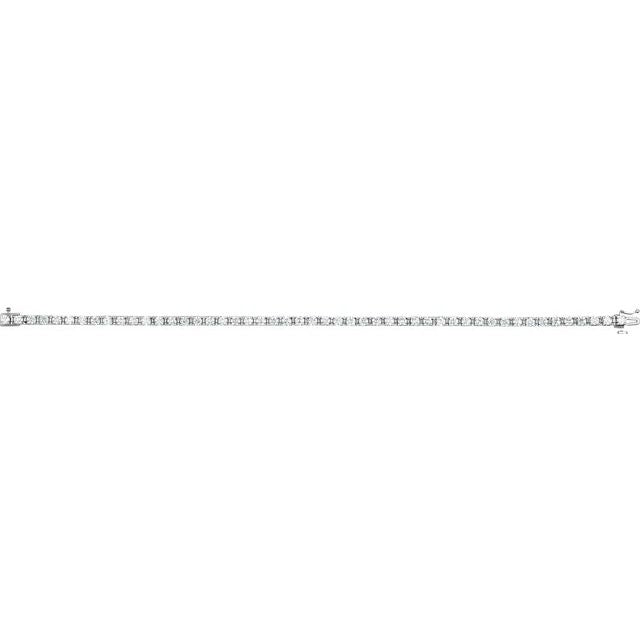 14K White Gold 3.38 CTW Round Diamond Tennis Bracelet